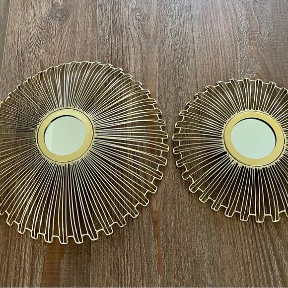 Gold Sunburst Wall Mirror Set